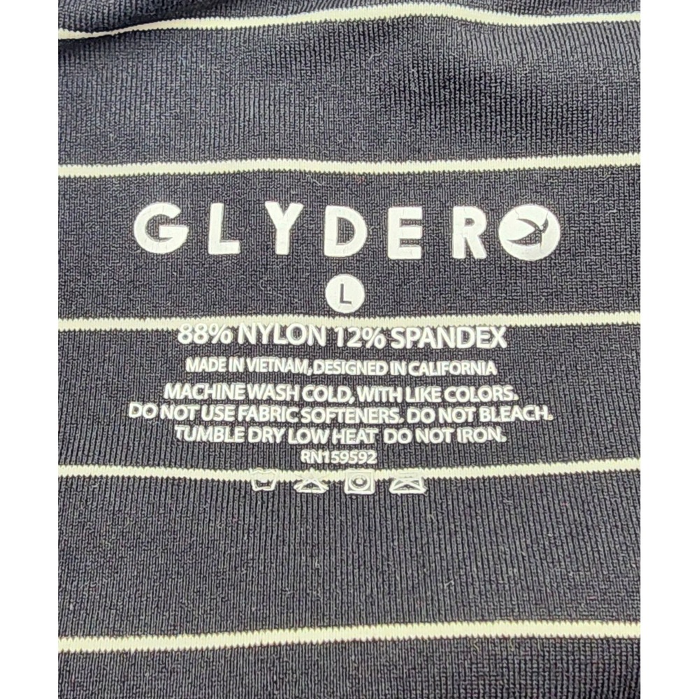 Glyder Striped Activewear Set Womens Large Black White Crossback Yoga EXC - Picture 15 of 16